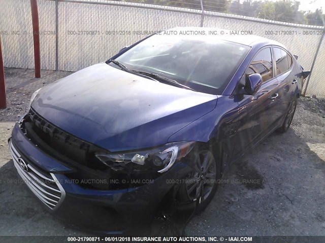 5NPD84LF0HH016232 - 2017 HYUNDAI ELANTRA SE/VALUE/LIMITED BLUE photo 2