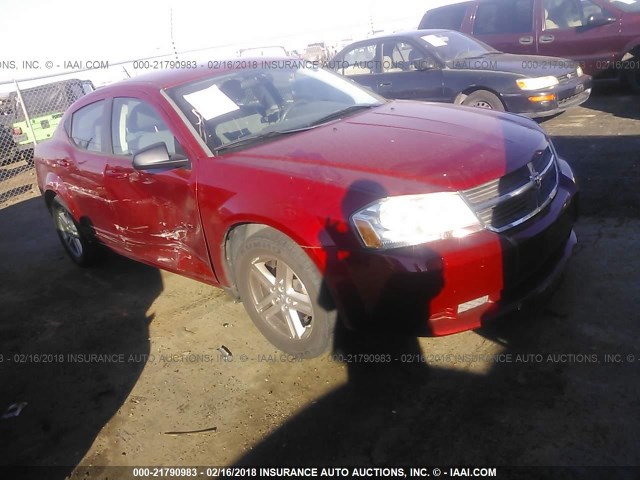 1B3LC56R18N597957 - 2008 DODGE AVENGER SXT RED photo 1