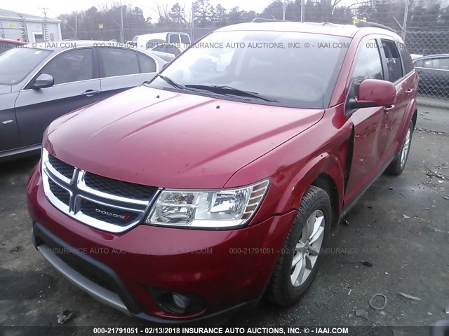 3C4PDCBB3FT560772 - 2015 DODGE JOURNEY SXT BURGUNDY photo 2