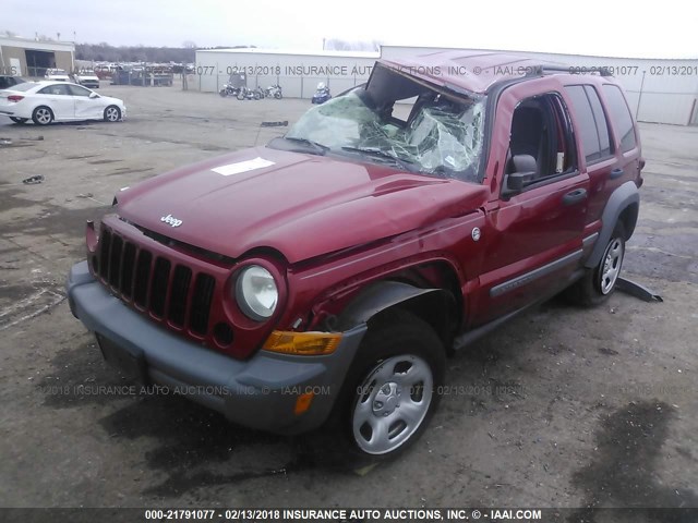 1J4GL48KX5W714770 - 2005 JEEP LIBERTY SPORT 红色 照片 2