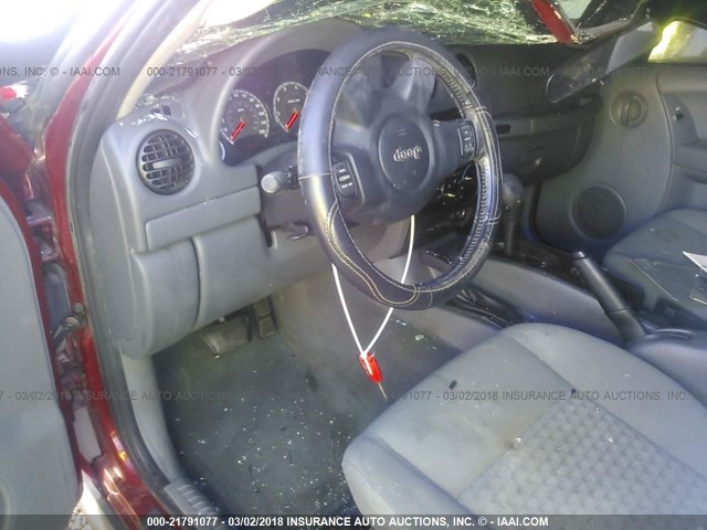 1J4GL48KX5W714770 - 2005 JEEP LIBERTY SPORT 红色 照片 5