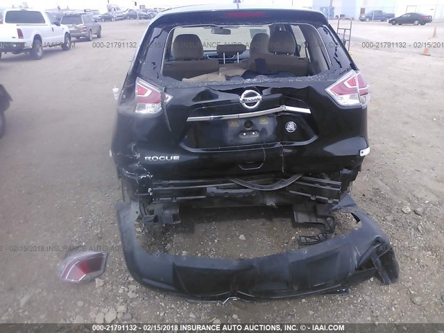 KNMAT2MT3GP735133 - 2016 NISSAN ROGUE S/SL/SV BLACK photo 6