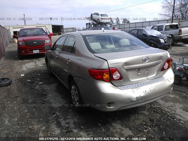 1NXBU40E79Z027116 - 2009 TOYOTA COROLLA S/LE/XLE GOLD photo 3