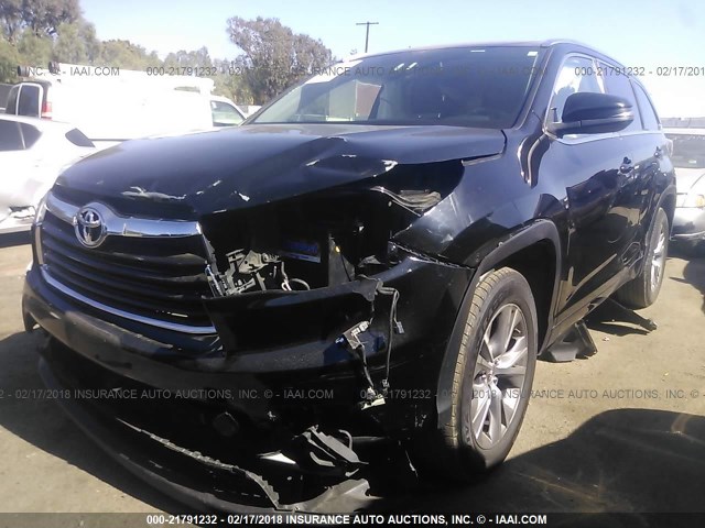 5TDKKRFHXFS062550 - 2015 TOYOTA HIGHLANDER XLE შავი ფოტო 6