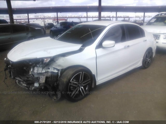 1HGCR2F53HA010000 - 2017 HONDA ACCORD SPORT WHITE photo 2