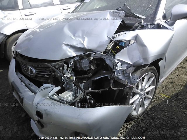 JTHKD5BH4D2130398 - 2013 LEXUS CT 200 SILVER photo 6