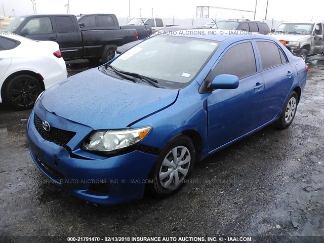 1NXBU40EX9Z086676 - 2009 TOYOTA COROLLA S/LE/XLE BLUE photo 2