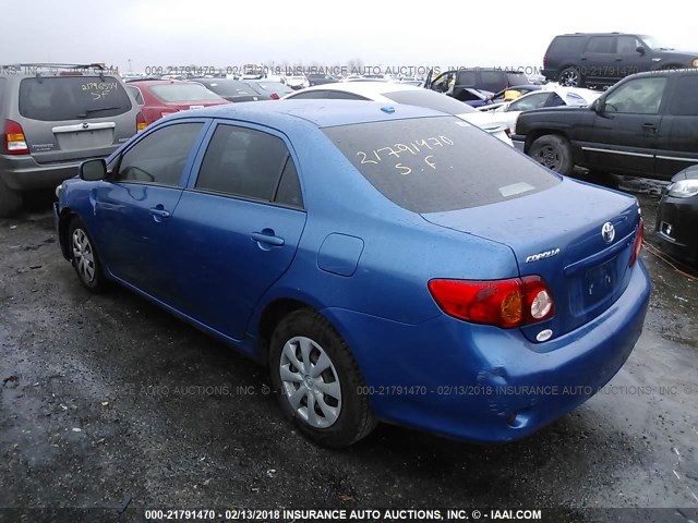 1NXBU40EX9Z086676 - 2009 TOYOTA COROLLA S/LE/XLE BLUE photo 3