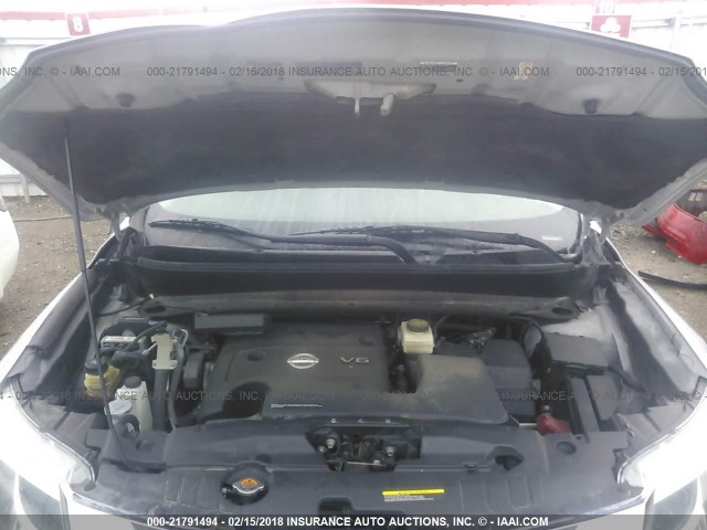 5N1AR2MN3DC679600 - 2013 NISSAN PATHFINDER S/SV/SL/PLATINUM 银色 照片 10