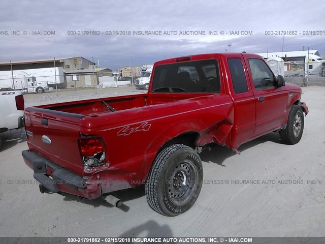 1FTZR45E58PA18439 - 2008 FORD RANGER SUPER CAB RED photo 4