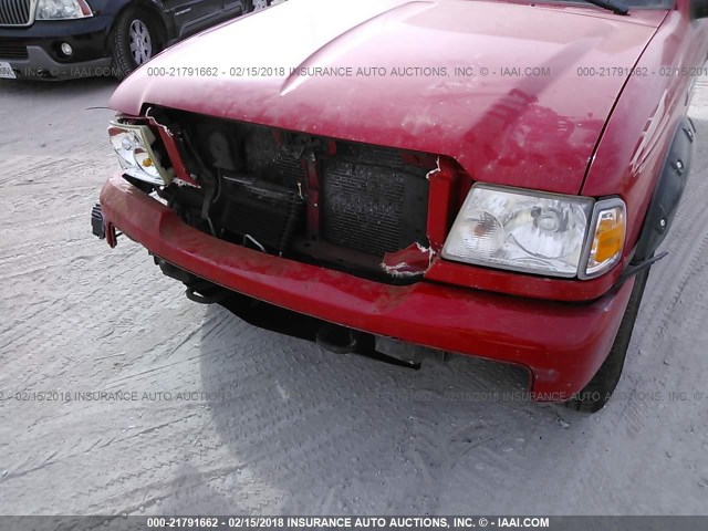 1FTZR45E58PA18439 - 2008 FORD RANGER SUPER CAB RED photo 6