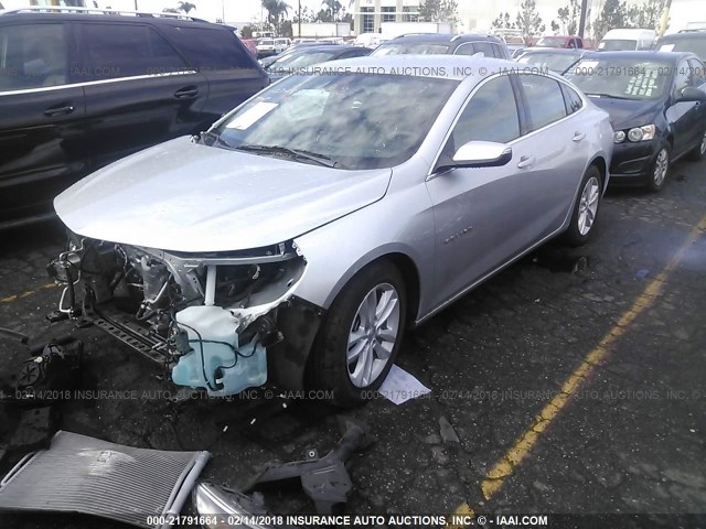 1G1ZJ5SU8GF345987 - 2016 CHEVROLET MALIBU HYBRID SILVER photo 2