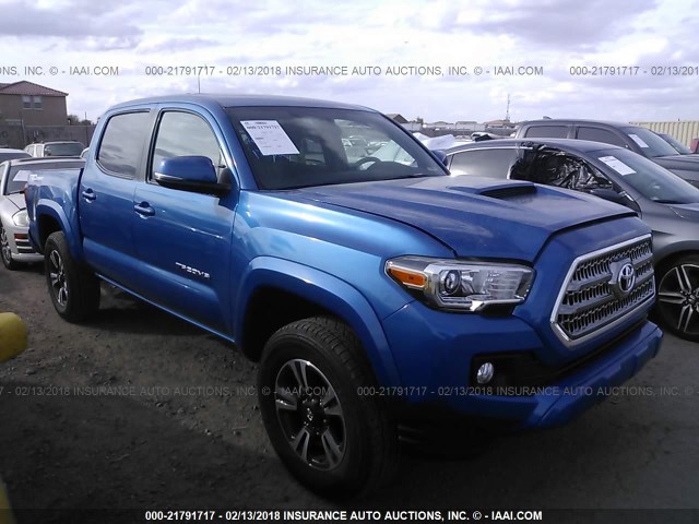 3TMAZ5CN4GM025554 - 2016 TOYOTA TACOMA DBL CAB/SR5/TRD SPORT/OR BLUE photo 1