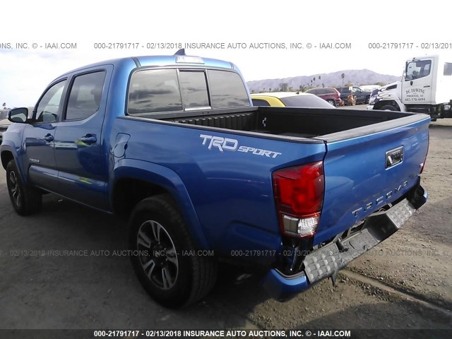 3TMAZ5CN4GM025554 - 2016 TOYOTA TACOMA DBL CAB/SR5/TRD SPORT/OR BLUE photo 3