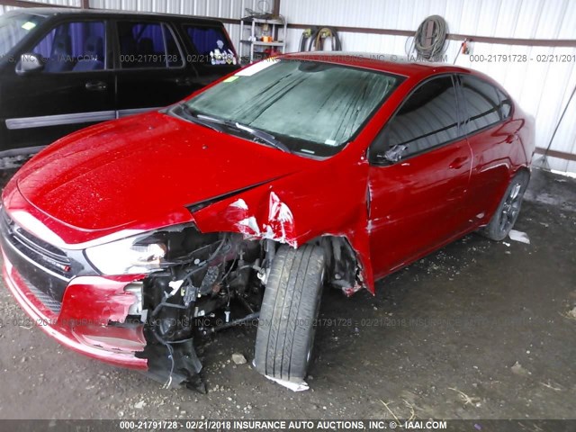 1C3CDFBB2ED677302 - 2014 DODGE DART SXT RED photo 2