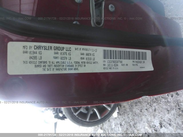 1C3CDFBB2ED677302 - 2014 DODGE DART SXT RED photo 9