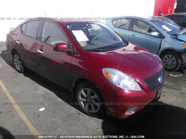 3N1CN7AP9EL817743 - 2014 NISSAN VERSA S/S PLUS/SV/SL RED photo 1