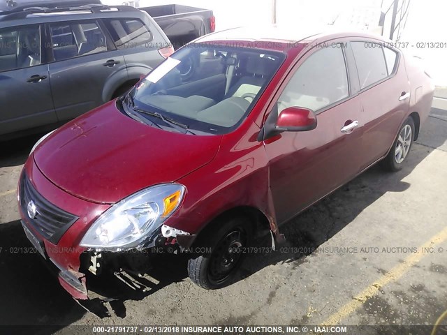 3N1CN7AP9EL817743 - 2014 NISSAN VERSA S/S PLUS/SV/SL RED photo 2