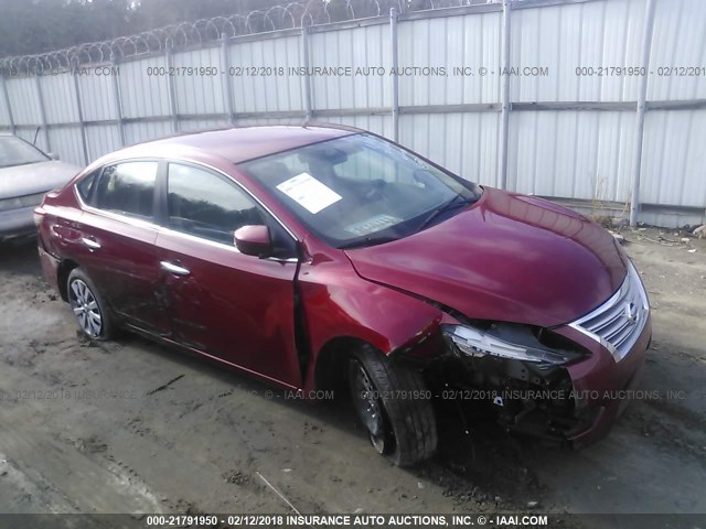 3N1AB7AP6DL730431 - 2013 NISSAN SENTRA S/SV/SR/SL RED photo 1