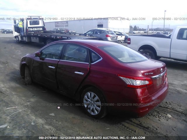 3N1AB7AP6DL730431 - 2013 NISSAN SENTRA S/SV/SR/SL RED photo 3