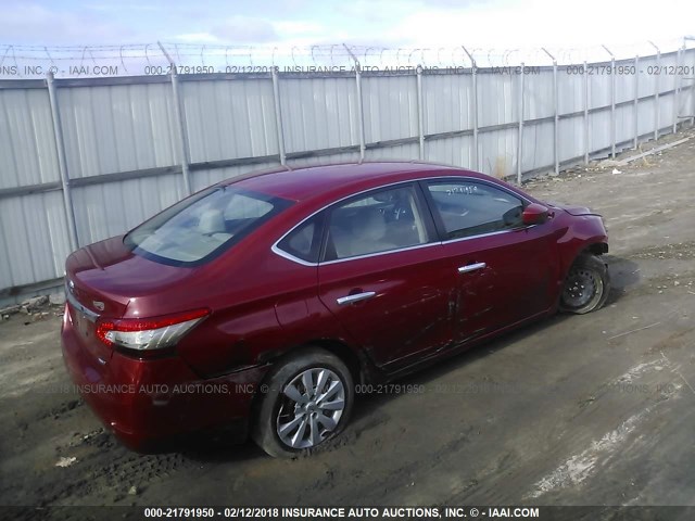 3N1AB7AP6DL730431 - 2013 NISSAN SENTRA S/SV/SR/SL RED photo 4