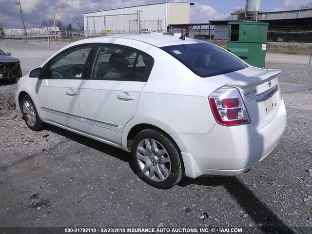 3N1AB6AP6CL605437 - 2012 NISSAN SENTRA 2.0/2.0S/SR/2.0SL WHITE photo 3