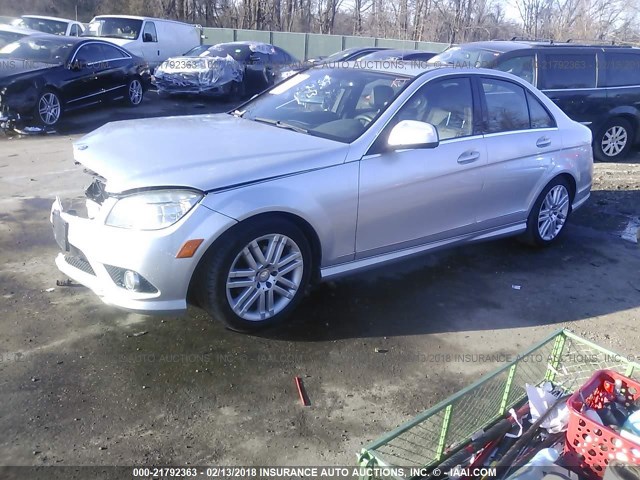 WDDGF81X59R069563 - 2009 MERCEDES-BENZ C 300 4MATIC SILVER photo 2