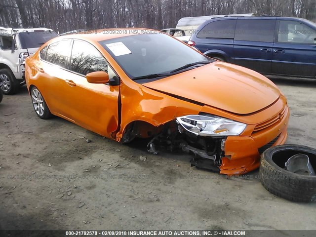 1C3CDFBA4DD171637 - 2013 DODGE DART SXT ORANGE photo 1