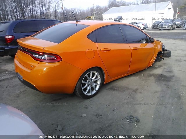 1C3CDFBA4DD171637 - 2013 DODGE DART SXT ORANGE photo 4