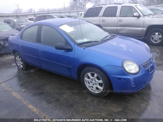 1B3ES56C95D162600 - 2005 DODGE NEON SXT BLUE photo 1