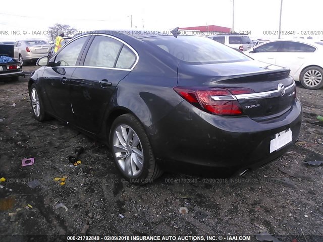 2G4GK5EX5E9206838 - 2014 BUICK REGAL GRAY photo 3