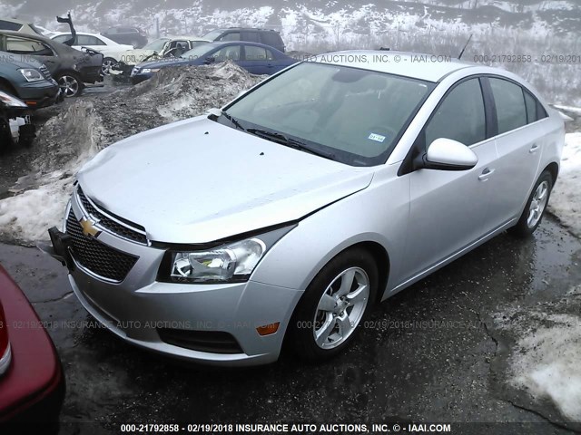 1G1PC5SB5D7116544 - 2013 CHEVROLET CRUZE LT SILVER photo 2