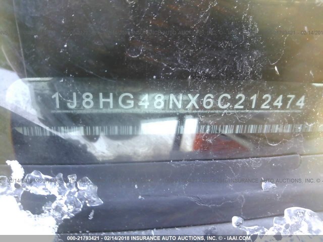 1J8HG48NX6C212474 - 2006 JEEP COMMANDER WHITE photo 9