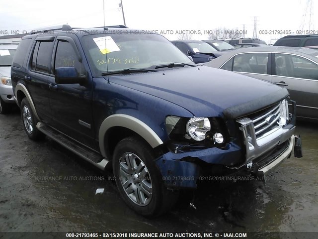 1FMEU64E07UA99615 - 2007 FORD EXPLORER EDDIE BAUER BLUE photo 1