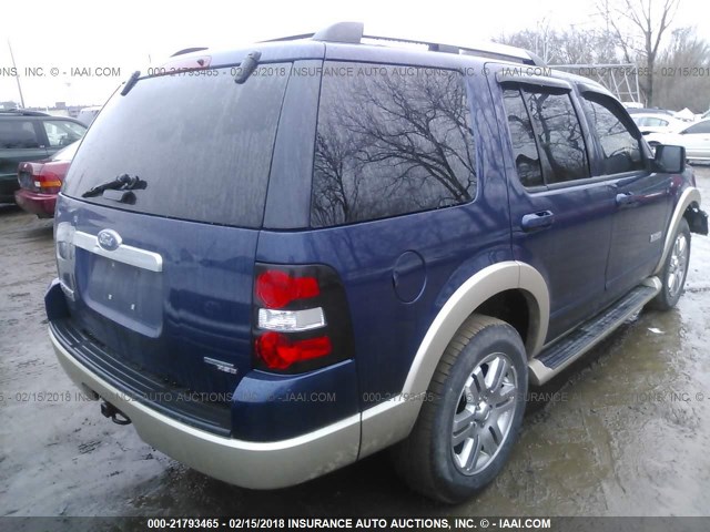 1FMEU64E07UA99615 - 2007 FORD EXPLORER EDDIE BAUER BLUE photo 4