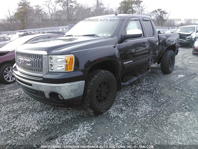 1GTR2VE31BZ127212 - 2011 GMC SIERRA K1500 SLE BLACK photo 2