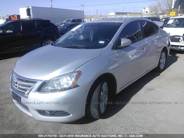 3N1AB7AP7DL672507 - 2013 NISSAN SENTRA S/SV/SR/SL SILVER photo 2