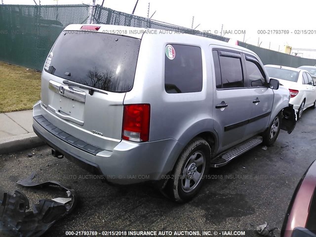 5FNYF4H20AB032884 - 2010 HONDA PILOT LX GRAY photo 4