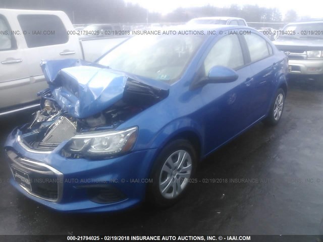 1G1JB5SH1H4142918 - 2017 CHEVROLET SONIC LS BLUE photo 2