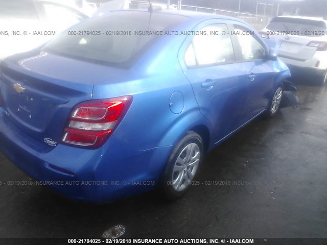 1G1JB5SH1H4142918 - 2017 CHEVROLET SONIC LS 蓝色 照片 4