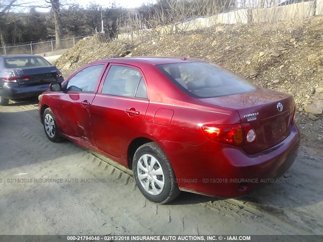 2T1BU40E69C113387 - 2009 TOYOTA COROLLA S/LE/XLE RED photo 3