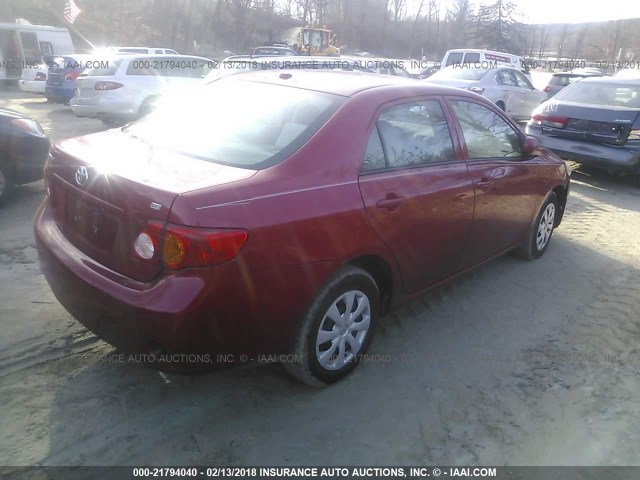 2T1BU40E69C113387 - 2009 TOYOTA COROLLA S/LE/XLE RED photo 4