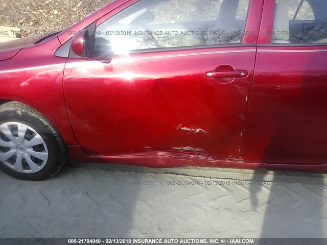 2T1BU40E69C113387 - 2009 TOYOTA COROLLA S/LE/XLE RED photo 6