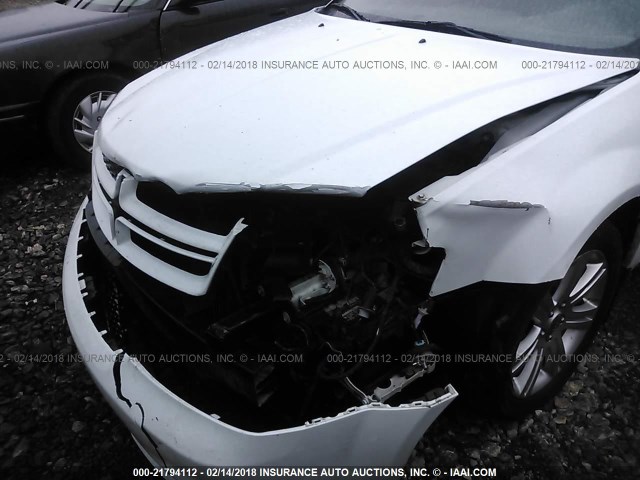 1C3CDZCB6DN548987 - 2013 DODGE AVENGER SXT WHITE photo 6