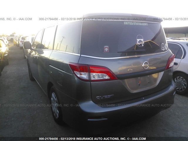 JN8AE2KP9F9123574 - 2015 NISSAN QUEST S/SV/SL/PLATINUM GRAY photo 3