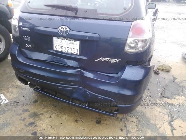 2T1KR32E16C623005 - 2006 TOYOTA COROLLA MATRIX XR BLUE photo 6