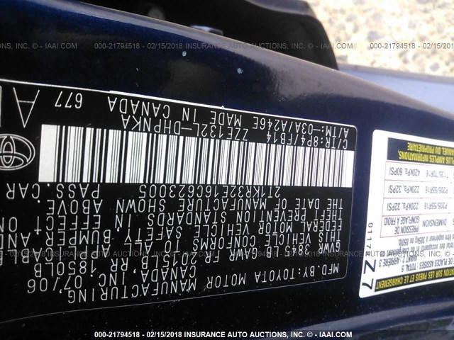 2T1KR32E16C623005 - 2006 TOYOTA COROLLA MATRIX XR BLUE photo 9