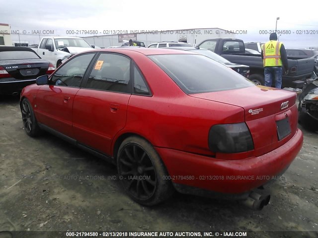 WAUCB88D1VA141624 - 1997 AUDI A4 1.8T QUATTRO RED photo 3