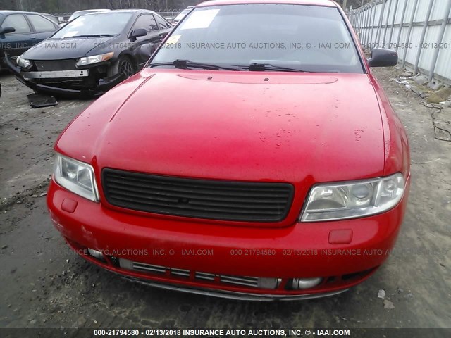 WAUCB88D1VA141624 - 1997 AUDI A4 1.8T QUATTRO RED photo 6