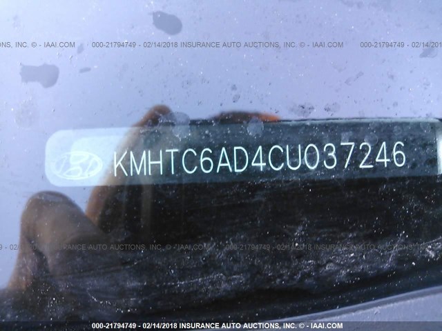 KMHTC6AD4CU037246 - 2012 HYUNDAI VELOSTER SILVER photo 9